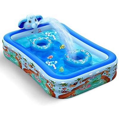 LVLUOKJ Piscina Gonfiabile, Piscina per Bambini con irrigatore, 255 * 180 * 55 cm, Piscina per Famiglie a grandezza Naturale per Bambini e Adulti, Gia