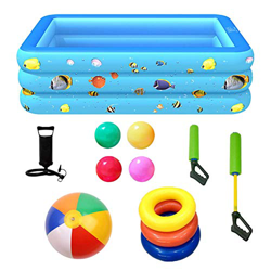 Piscina Gonfiabile Piscina Gonfiabile per Bambini Famiglia in PVC Ispessita in PVC Piscina sopra Piscine Rettangolari per Bambini Backyard Acqua Pisci en oferta