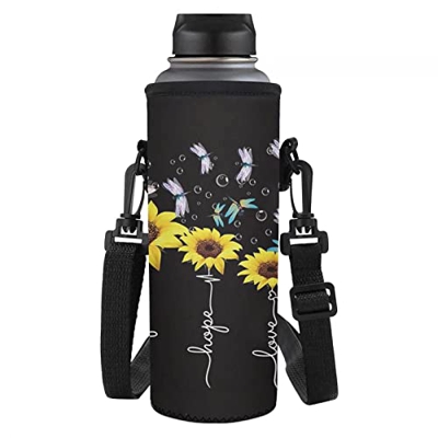 SEANATIVE Borsa a tracolla termica in neoprene con tracolla regolabile per bambini adulti, girasole giallo