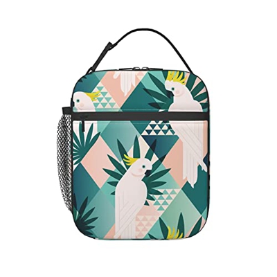 Foglie Tropicali Di Vettore Del Fiore Della Spiaggia Borsa Del Pranzo Portatile Borsa Refrigerata Spazioso Portatile Borsa Frigo Pranzo Al Sacco Isola