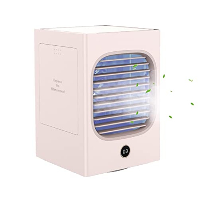 Raffreddatore d'Aria Evaporativo Portatile, Ventilatore Aria Condizionatore Personale/Umidificatore/Purificatore, USB Ventola da Tavolo Mobile con Scu