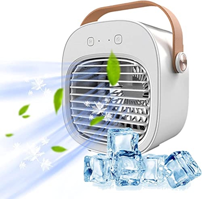 JYCCH Condizionatore d'Aria Portatile Ricaricabile Raffreddatore d'Aria Personale con 3 velocità Durata 4~16 Ore Mini Ventilatore Silenzioso per condi