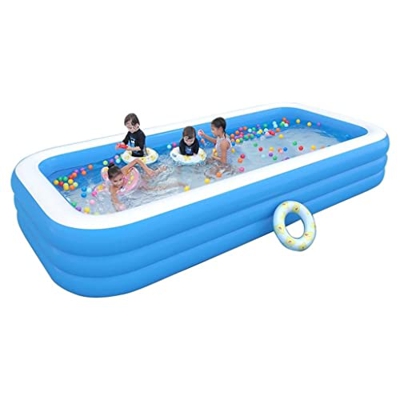 Piscine gonfiabili Grande Piscina Rettangolare for Bambini Adulti Famiglia Indoor Outdoor Giocattoli da Giardino Gioco Fuori Terra Piscina da 14 Piedi