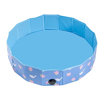 RUYI Piscina pieghevole per bambini, piscina pieghevole per cani, con fondo antiscivolo e valvola di scarico, piscina per bambini, vasca da bagno per 