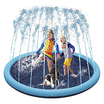 FiveShops Piscina Bambini per Animali Domestici e Bambini, Piscina per Cani Portatile Vasca da Bagno Grande Giochi d'Acqua all'aperto Estivi 3 Dimensi