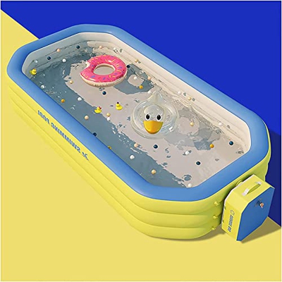 Piscine Gonfiabili Per Bambini, Piscina Gonfiabile Rettangolare Famiglie, Piscina Gonfiabile Festa Estiva In Acqua per Bambini, Adulti, All'Aperto, Gi
