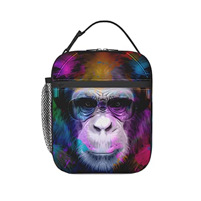 Fantastica Scimmia Sacchetti Pranzo Impermeabile Portatile Borsa Frigo Prova Di Perdita Borsa Refrigerata Picnic Contenitore Pranzo Per Spiaggia, Pesc