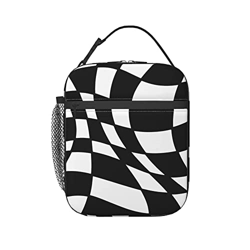 Trippy Check In Bianco E Nero Picnic Contenitore Pranzo Portatile Borsa Del Pranzo Impermeabile Portatile Borsa Frigo Borsa Refrigerata Per Campeggio, en oferta