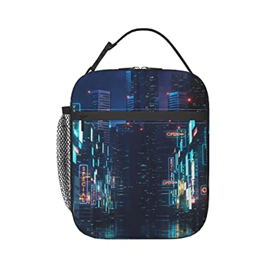 Città Moderna Punk Borsa Refrigerata Impermeabile Portatile Borsa Frigo Prova Di Perdita Borsa Porta Pranzo Borsa Termica Per Campeggio, Viaggio 11X21