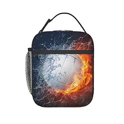 Pallavolo In Fuoco E Acqua Borsa Refrigerata Spazioso Sacchetti Pranzo Premium Portatile Borsa Frigo Picnic Contenitore Pranzo Per Campeggio, All'Aper