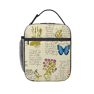 Farfalle Portatile Borsa Frigo Impermeabile Sacchetti Pranzo Prova Di Perdita Borsa Del Pranzo Picnic Contenitore Pranzo Per Campeggio, Spiaggia 11X21