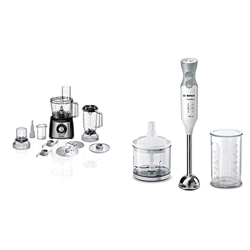 Bosch Mcm3501M Multitalent 3 Robot Da Cucina Compatto, 800W, Plastica, Acciaio Inossidabile, Nero/Argento & Ergommixx Mixer A Immersione, Frullatore,  en oferta