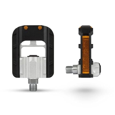 Pedali pieghevoli per bicicletta, in alluminio con riflettori – per tutti i tipi di bicicletta, bici da trekking, e-bike, bici da turismo, city bike, 