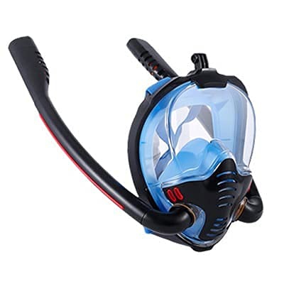 Generic Maschera da Sub Maschera da Snorkeling Integrale Respirazione sicura Maschera da Sub panoramica a 180° con Dry Top Set da Snorkeling a Doppio 