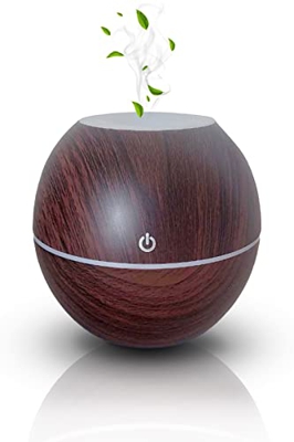 Diffusore di Oli Essenziali Piccolo, Profumatore per Ambienti, Umidificatore Ambiente ad Ultrasuoni, Diffusore Ambiente con 7 Colori LED e Spegnimento