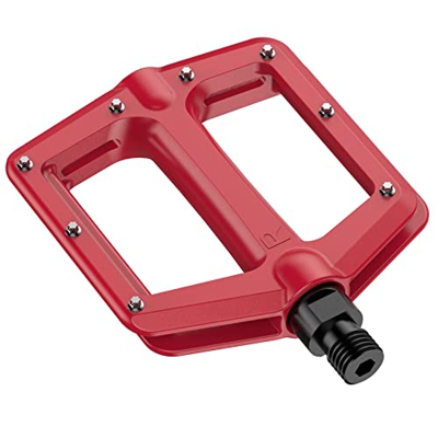 Pedali per Mountain Bike, Pedali per Bici da 9/16" Antiscivolo in Fibra di Nylon per Bici da Strada Mountain BMX MTB,Rosso