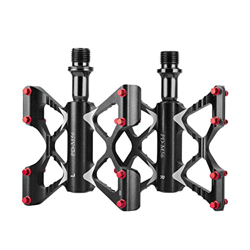 Pedali per Mountain Bike 9/16" Pedali Piatti in Alluminio Antiscivolo 3 Cuscinetti Sigillati Pedali Piattaforma per Bicicletta per BMX MTB Bici da Str en oferta