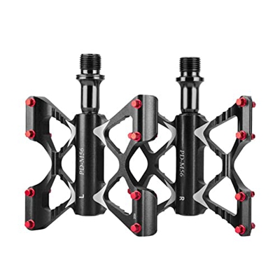 Pedali per Mountain Bike 9/16" Pedali Piatti in Alluminio Antiscivolo 3 Cuscinetti Sigillati Pedali Piattaforma per Bicicletta per BMX MTB Bici da Str