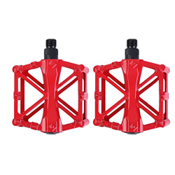 Ambiguity Pedali della Bici Rossa 9/16 MTB Mountain Bike Pedal, Piattaforma di Bici CNC in Lega di Alluminio Pedali Leggeri di Pedale per Biciclette C precio