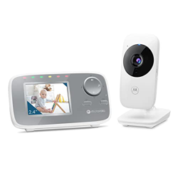 Motorola Nursery VM482 - Baby monitor con telecamera, schermo a colori 2.4 pollici, visione notturna a infrarossi, zoom digitale, temperatura, bianco en oferta