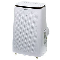 OPTIMEO, condizionatore portatile, 5,3kW 18000BTU, bianco, compatto, efficace per ambienti fino a 50 m2, 3 velocità di ventilazione, schermo LED, 4 ro características