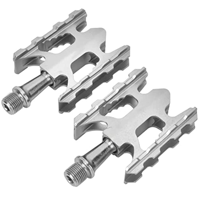 Ambiguity Pedale Bici Ultraleggero Pedale Bici in Lega di Alluminio Accessorio di Ricambio per Bici Pieghevole,Argento