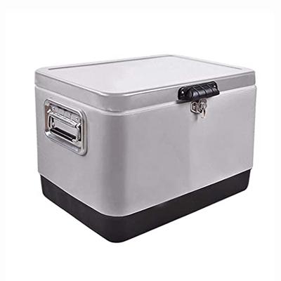 Frigo portatile passivo 29L/50L Mini frigoriferi in acciaio inossidabile con maniglia per il trasporto Completamente isolato in plastica alimentare Id