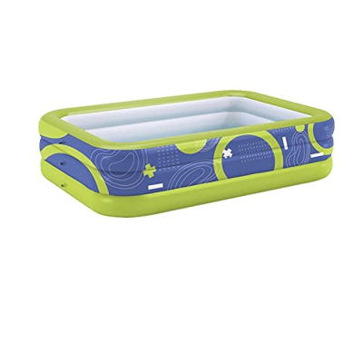 Bueuwe Piscina Gonfiabile Rettangolare con Pompa d'Aria, Piscina Estiva per Famiglie per Esterni,210cm x 145cm x 60cm