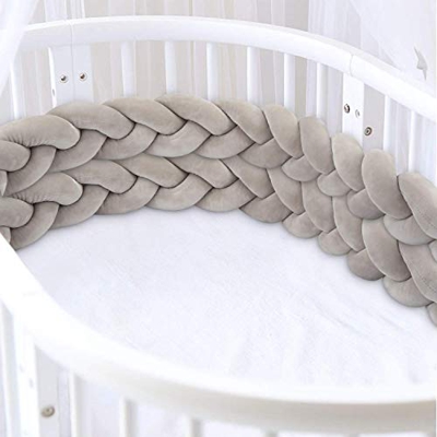 Luchild Cuscino intrecciato per dormire sul fianco, 3 m, intrecciato, per allattamento, cuscino decorativo per divano e letto, per bambini, colore gri