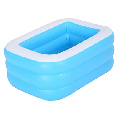 Piscina gonfiabile, piscina gonfiabile piscina per bambini addensata rettangolare per giardino esterno cortile estate party blu 1,3 m