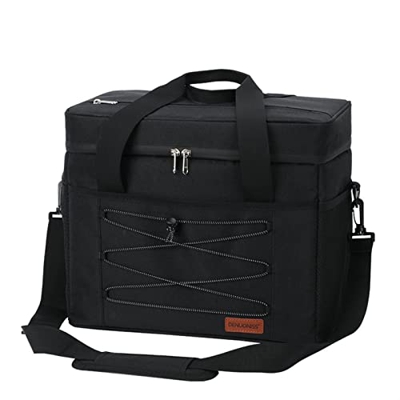 BIZU Sacca da Picnic Isolata Portatile con Spalla (Colore : Nero)