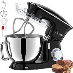 Impastatrice Planetaria Facelle Robot da Cucina 1500W Mixer Cucina 8,5L Basso Rumore Multifunzione Impastatrice Professionale con Ganci Impastatore 6  en oferta