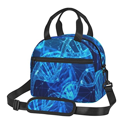 DNA Chain Photo - Borsa portapranzo riutilizzabile, resistente all'acqua, portatile, per campeggio, picnic, scuola, lavoro