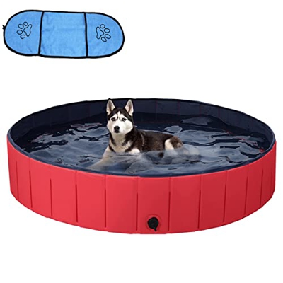 Piscina per Cani Piccoli E Medi,Vasca da Bagno Antiscivolo per Cani, Piscina per Cani Pieghevole, Piscina per Bambini per Bambini, Piscina All'aperto 