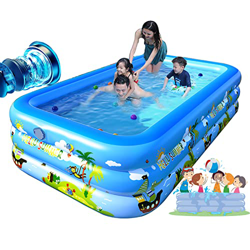 Spessa Vasca Da Bagno Gonfiabile Piscinetta Gonfiabile Rettangolare Bambini In PVC,3 Camere D'Aria Indipendenti E Stabili,Durevole E Sicuro Per Giardi características