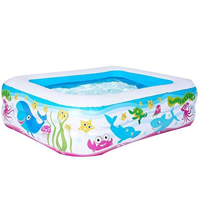 Bueuwe Piscina Estiva per Famiglie, Piscina Gonfiabile per Bambini e Adulti, Piscina per Bambini a grandezza Naturale,210cm x 150cm x 60cm