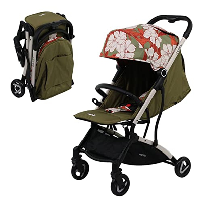 Nania - Passeggino Cassy (6-36 mesi) leggero e compatto - pieghevole con una sola mano - posizione sdraiata - borsa per il trasporto inclusa (Green Po