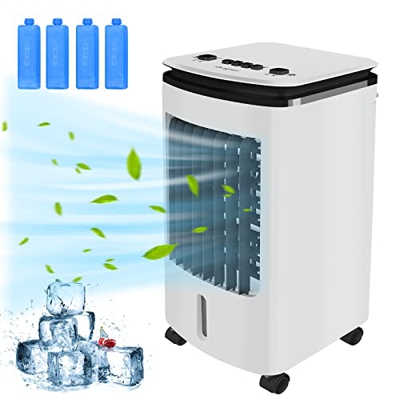 YRHome Climatizzatore portatile 3 in 1 con raffreddamento ad acqua da 4 l, ventilatore silenzioso Air Cooler, purificatore d'aria a 3 livelli, funzion