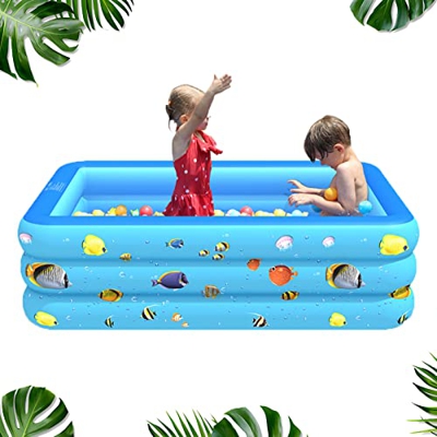 Generic Piscina Gonfiabile - Piscina Gonfiabile con Pavimento Comfort per Bambini, Adulti, Piscina Fuori Terra, Giardino all'aperto, Cortile, Acqua, F