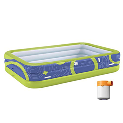 Piscina Gonfiabile all'Aperto con Pompa d'Aria Automatica, Grande Piscina Fuori Terra per Bambini e Adulti, Piscina Rettangolare per Famiglie di Grand en oferta