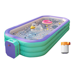 Piscina Gonfiabile per Bambini e Adulti con Pompa d'Aria Automatica, Piscina Esterna Rettangolare per Famiglie, Grande Piscina per Bambini Fuori Terra en oferta