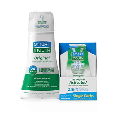 SmartMouth Original Activated Mouthwash & Single Packs, Travel Mouthwash, Fresh Mint