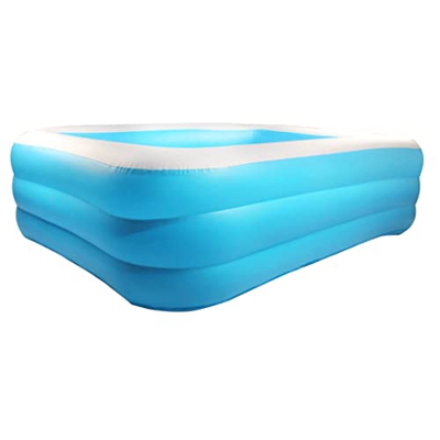 Jrechio Piscina Gonfiabile Piscina for Bambini addensata Rettangolare for Giardino Esterno Cortile Estate Party Blu 1,3 Milioni di Piscina wangdi (Col
