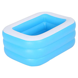 Jrechio Piscina Gonfiabile Piscina for Bambini addensata Rettangolare for Giardino Esterno Cortile Estate Party Blu 1,3 Milioni di Piscina wangdi (Col precio