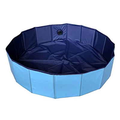 Obelunrp Piscina per Animali Domestici Pieghevoli da Bagno Pieghevole Giardino da Bagno Bambini Che nuotano Piscina Blu 80x20 cm
