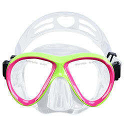 RobinEllis Maschera Subacquea Professionale Snorkel Occhiali Antiappannamento Occhiali Maschera Snorkeling All'aperto in Silicone,Green,One Size en oferta