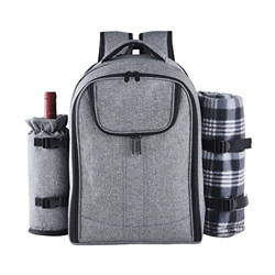 WYEUQ Picknickrucksack Kühlrucksack mit großem Fassungsvermögen, isolierte Lunchpakete, Picknickrucksack mit feuchtigkeitsfester Unterlage(Color:Grigi en oferta