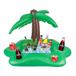 BEE&FLOWER Portabottiglie gonfiabile 2 in 1, portabottiglie e porta snack per piscina, accessorio divertente per piscina, albero di cocco en oferta