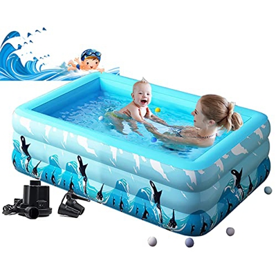 Piscinetta Gonfiabile Bambini Adulti,Piscina Gonfiabile Rettangolare Bambini in PVC,Spessa Vasca da Bagno Gonfiabile Piscinetta Gonfiabile,per Adulti 