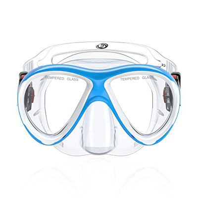 Findway Maschera Subacquea Bambini, Maschera da Snorkeling per Bambino Anti Perdite, Vetro Temperato Occhialini da Nuoto per Bambini con Coprinaso per